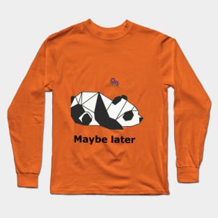 Cute Lazy Panda Long Sleeve T-Shirt